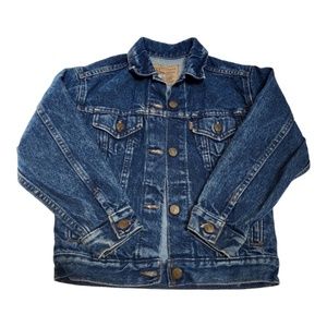 Vintage  Levi Strauss Girls Blue Denim Jacket with Cute Dairy Cow Graph…